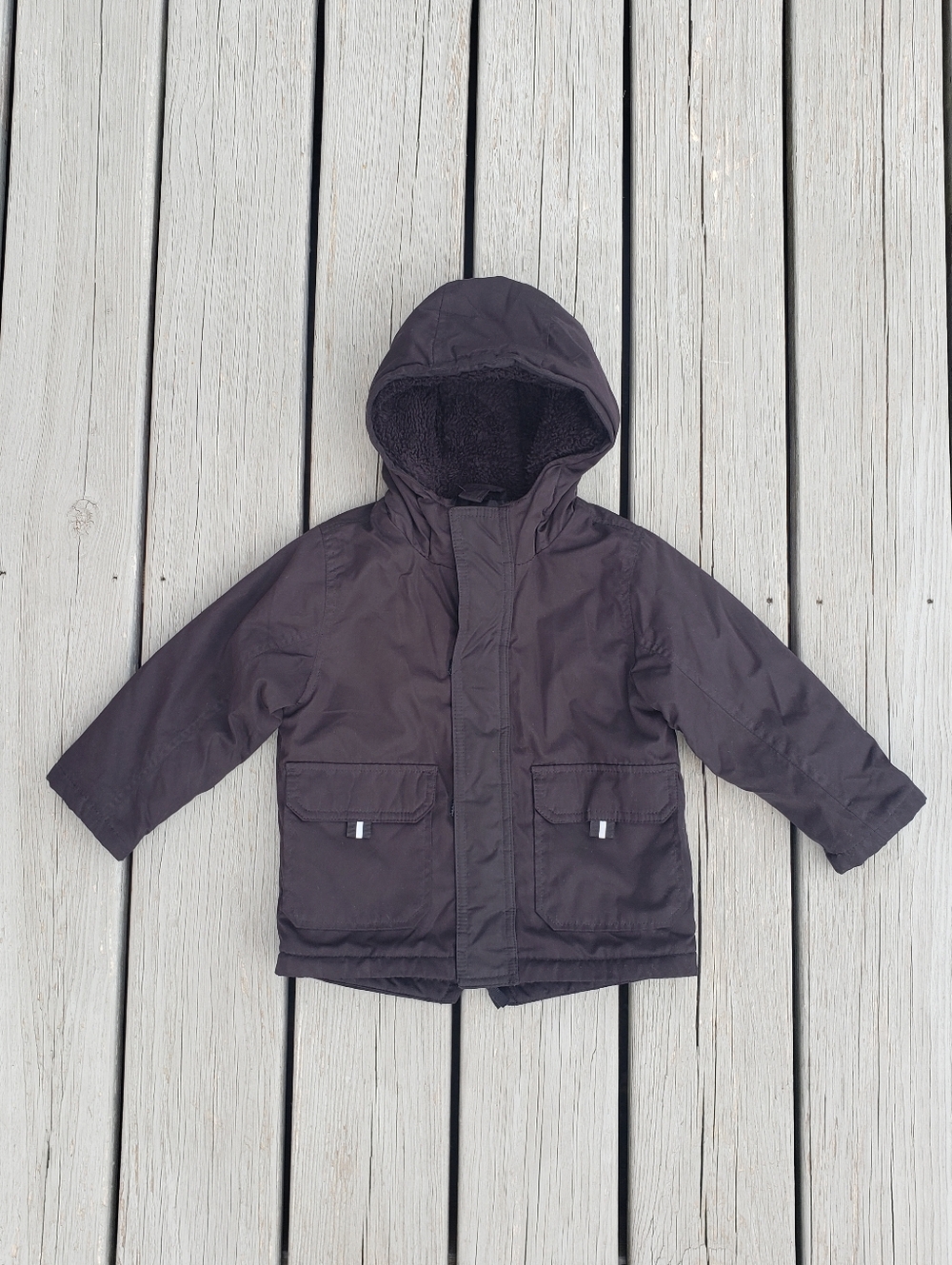 Wonder Nation Boys Black Hooded Coat Size 2T